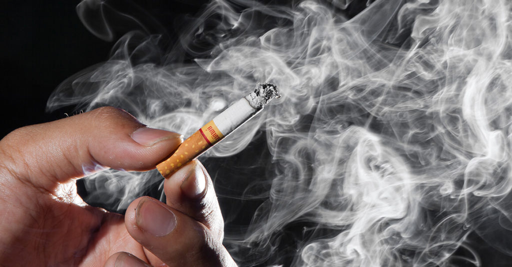 burning cigarette