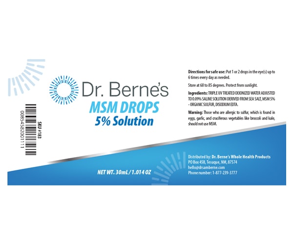 Dr. Berne's 5 MSM Eye Drops Dr. Sam Berne Holistic Eye Care